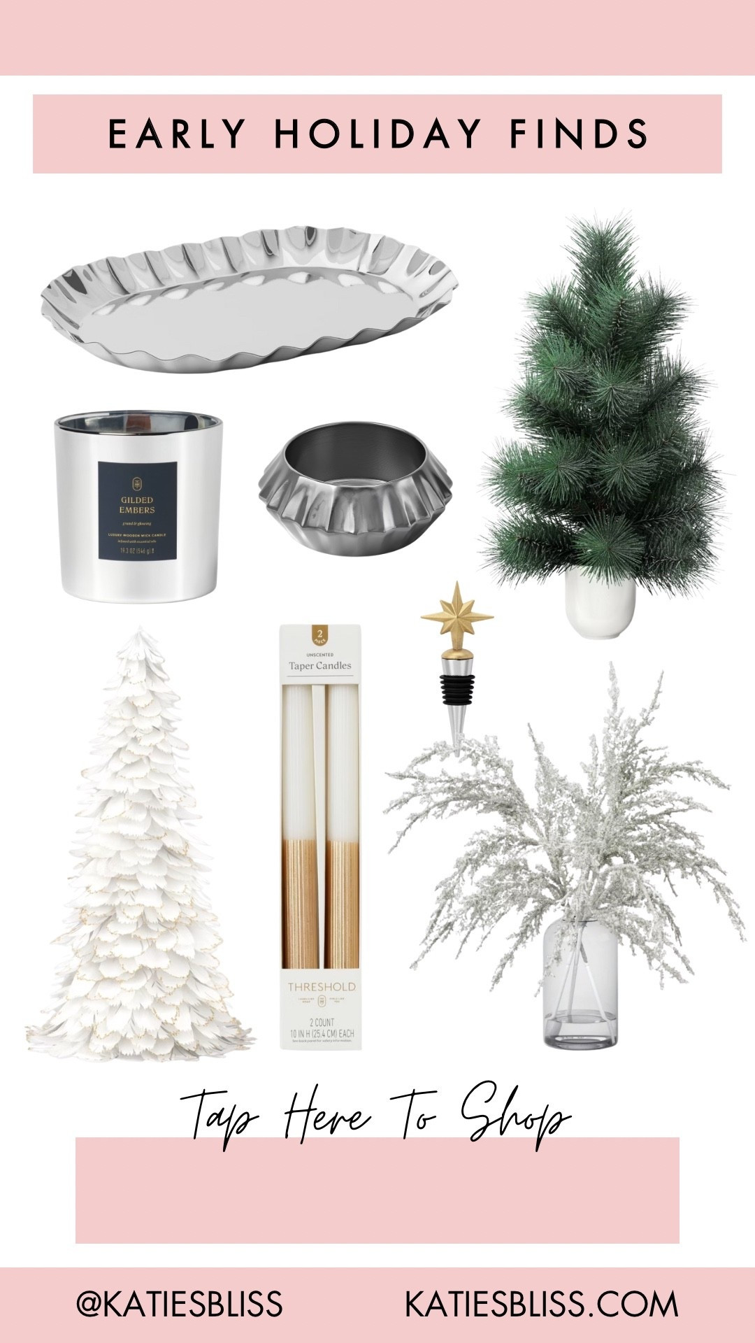 Early holiday finds ✨

Target. Home. Holiday. Christmas. Stocking. Tree. Gold. Silver. Tray. Candle. 



#LTKSeasonal #LTKHome #LTKHoliday