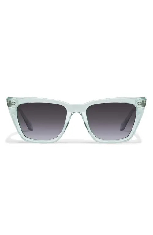 QUAY Call The Shots 54mm Gradient Cat Eye Sunglasses in Glass/Smoke at Nordstrom | Nordstrom