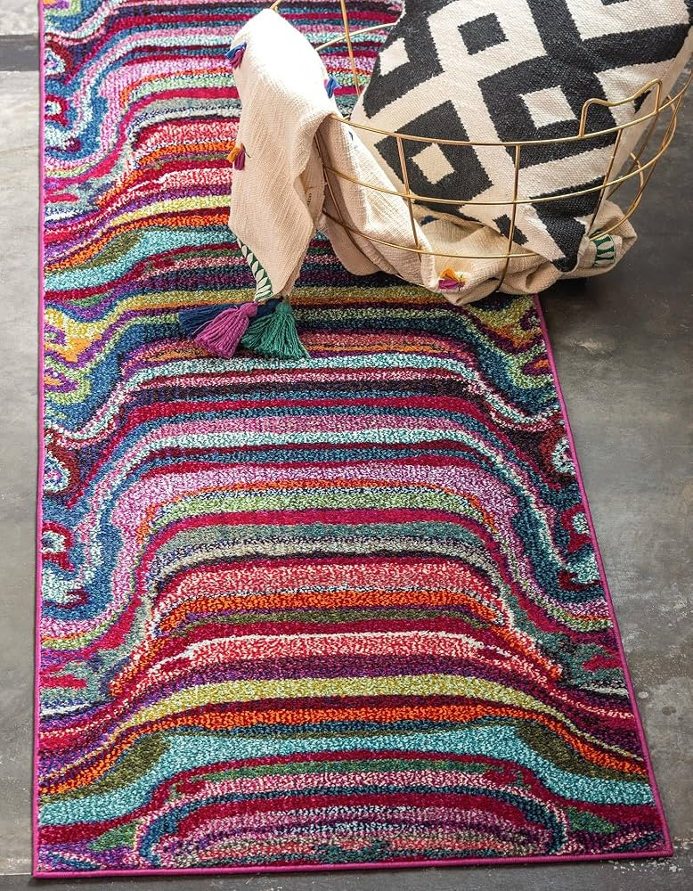 Rugs.com Theia Collection Rug – 2' 7 x 10' Runner Multi Medium Rug Perfect for Hallways, Entryw... | Amazon (US)