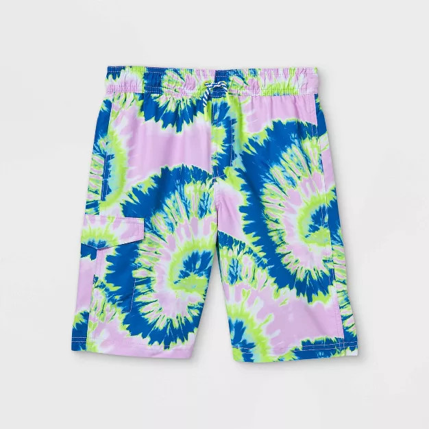 Boys' Tie-Dye Volley Swim Trunks - Cat & Jack™ Purple | Target