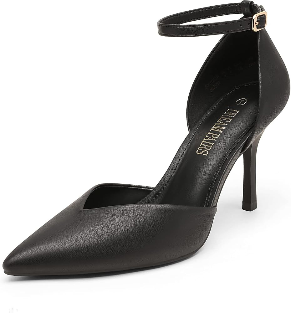 DREAM PAIRS Women’s High Heels Strappy Closed Toe Stiletto Ankle Strap Pointed Toe D'Orsay Heel... | Amazon (US)