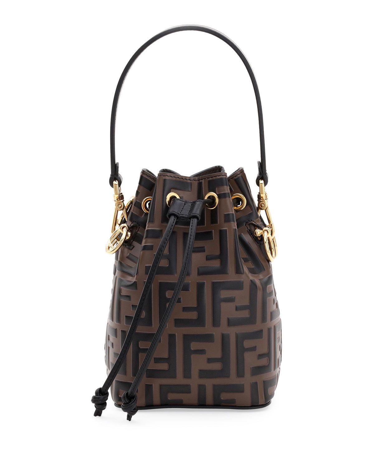 Mon Tresor FF-Embossed Leather Bucket Bag | Bergdorf Goodman