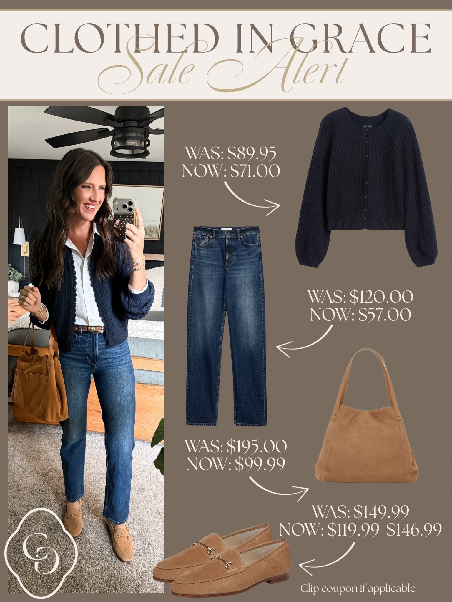 Fall capsule outfit on sale 

Sweater - medium
Jeans - Size 26 regular 
Button up - small