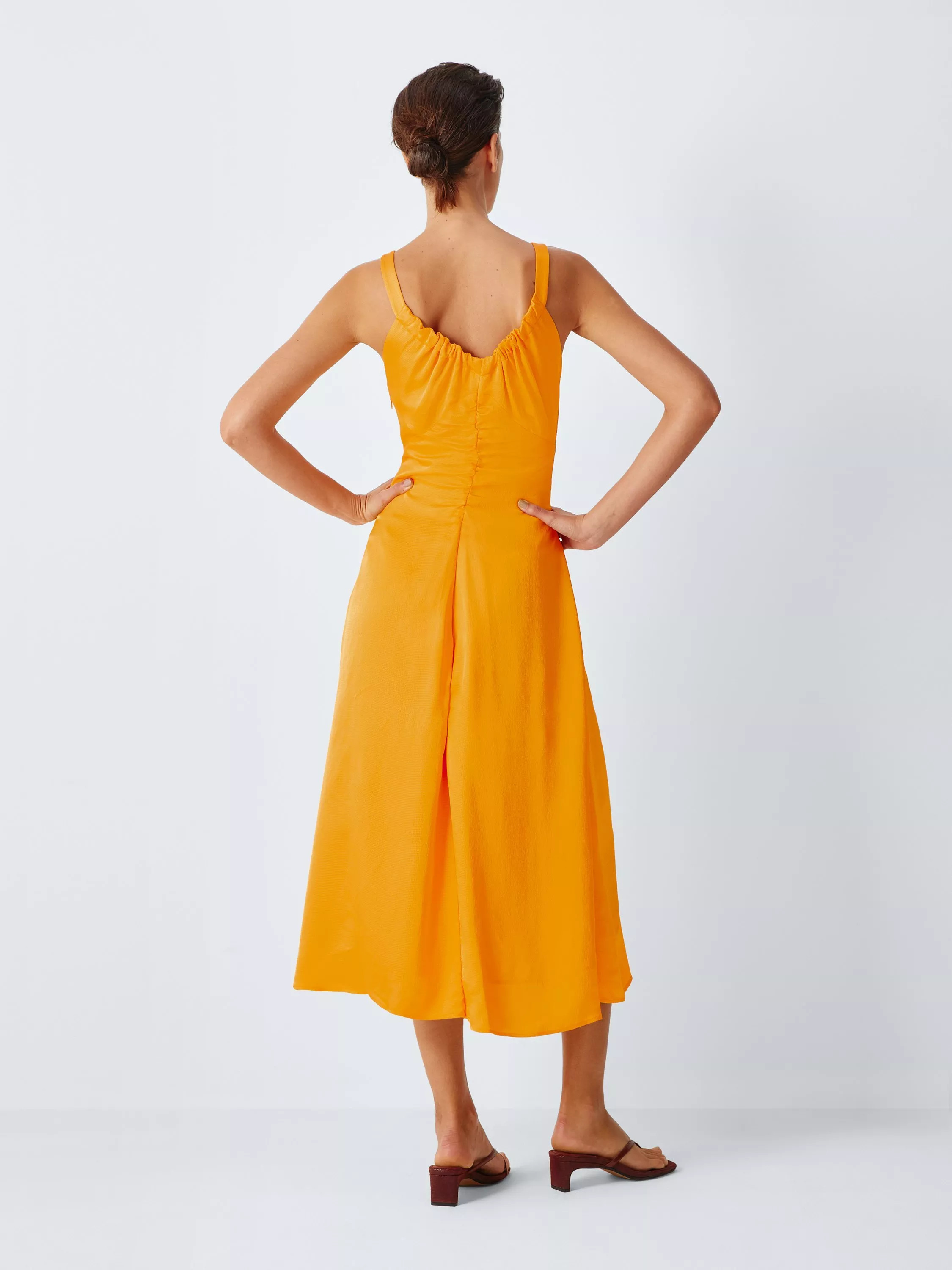 John Lewis x REJINA PYO Textured Satin Button Detail Sleeveless Midi Dress | John Lewis (UK)
