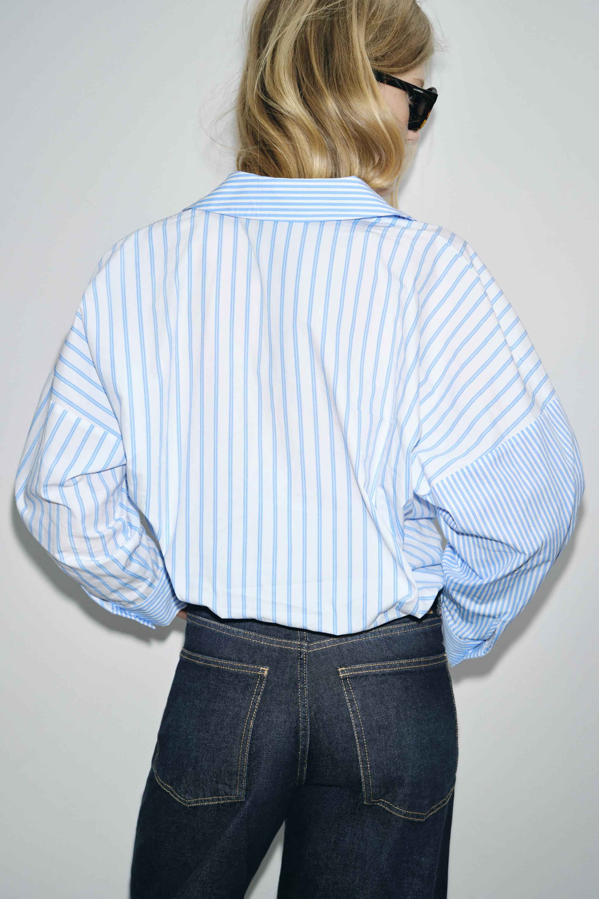 CAMICIA POPELINE A RIGHE PATCHWORK | Zara IT