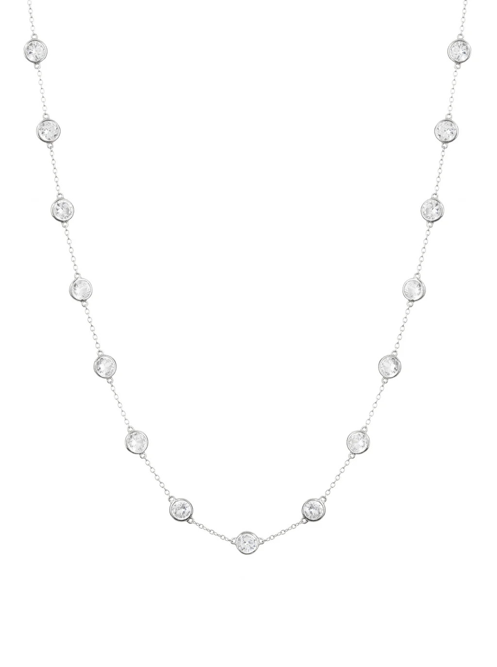 CLEMENCE, 7.50 CARAT 15 STONE STRAND NECKLACE, SILVER | Dorsey