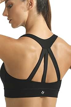 FITTIN High Neck Sports Bra for Women - Full Coverage Strappy Workout Activewear Bras Medium Impa... | Amazon (US)