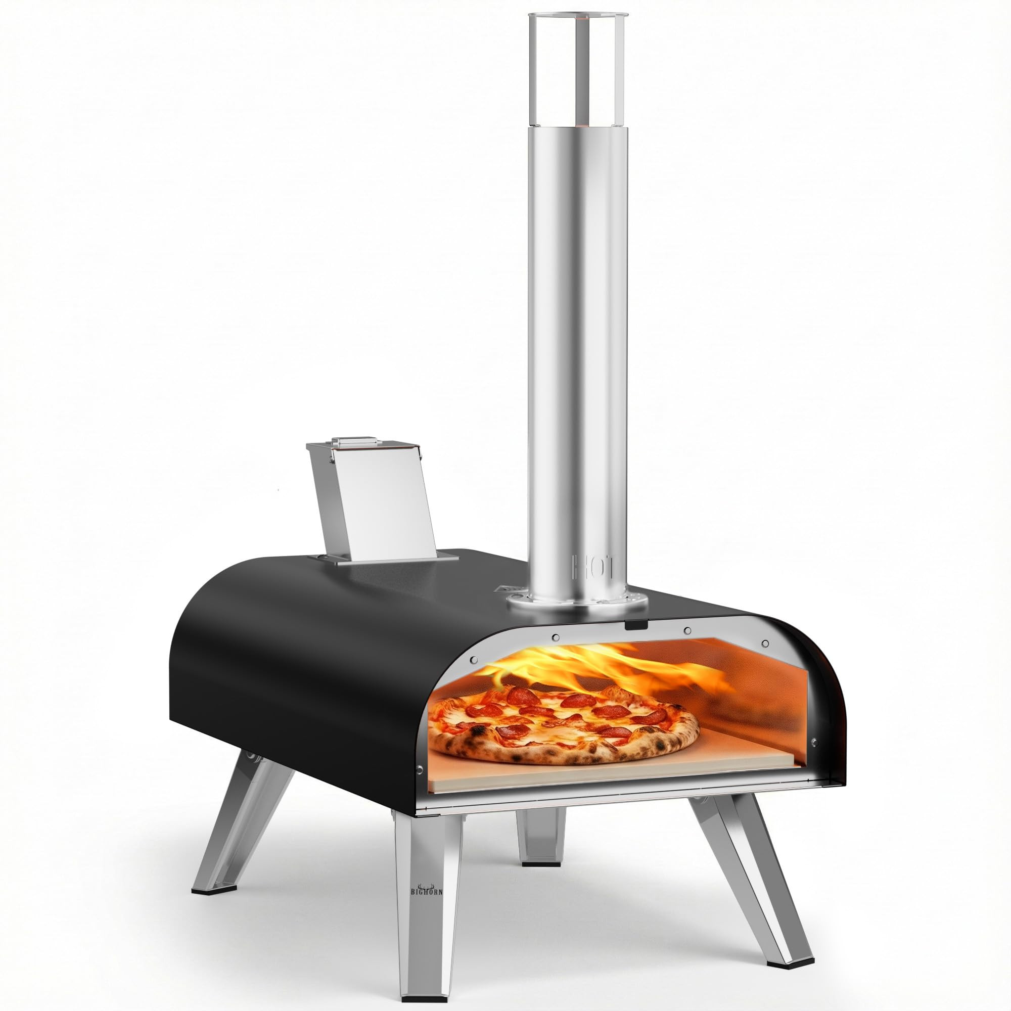 BIG HORN OUTDOORS Pizza Ovens Wood Pellet 12” Pizza Oven Cooking Pizza Maker Portable Pizza Gri... | Amazon (UK)