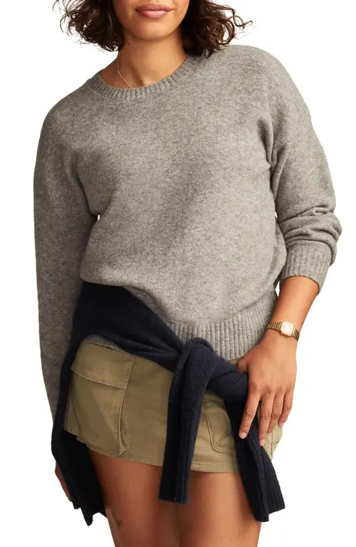 Lucky Brand Crewneck Sweater in Medium Heather Grey at Nordstrom, Size Large | Nordstrom