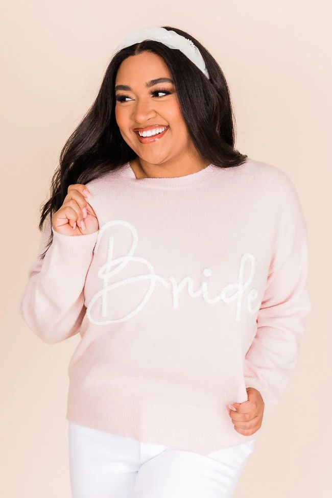 Miss To Mrs Baby Pink Bride Sweater | Pink Lily