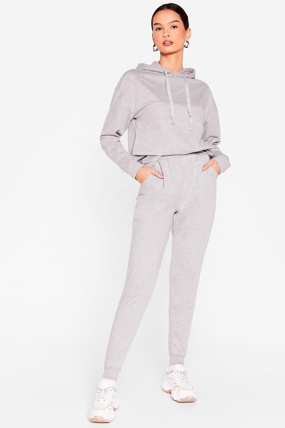 Womens Sorry We're Late Relaxed Hoodie and Jogger Set - Grey | NastyGal (US & CA)