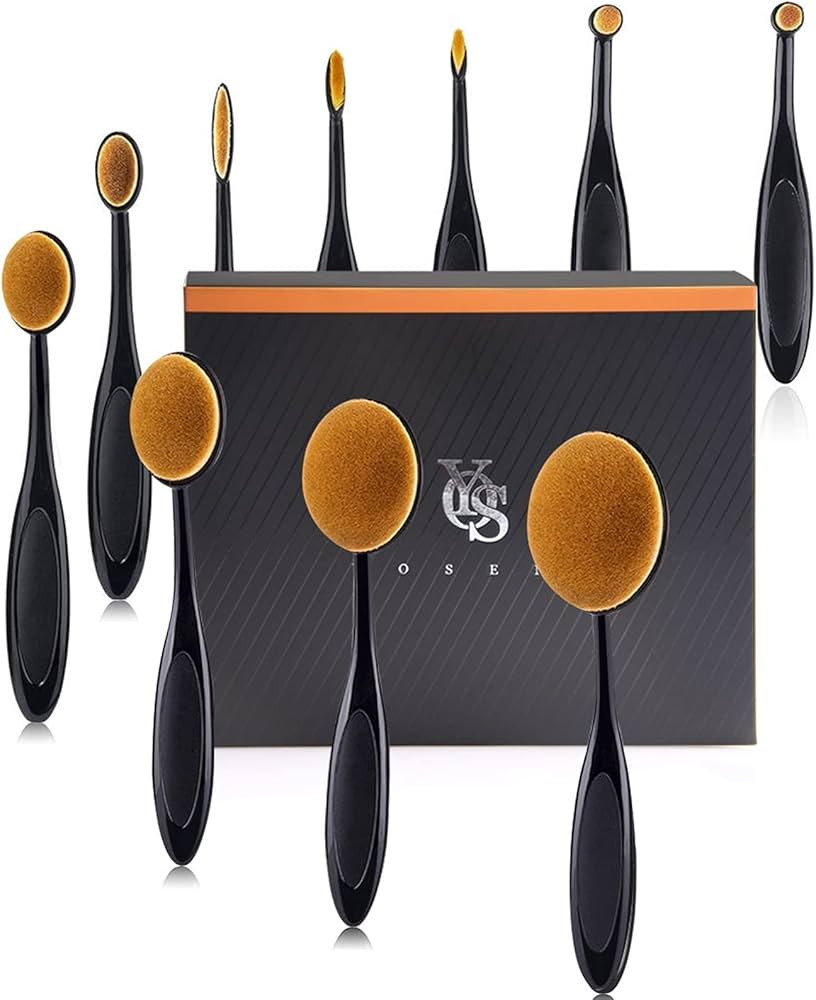 Yoseng Oval Makeup Brushes Set 10 Pcs Professional Oval Toothbrush Foundation Contour Concealer E... | Amazon (US)