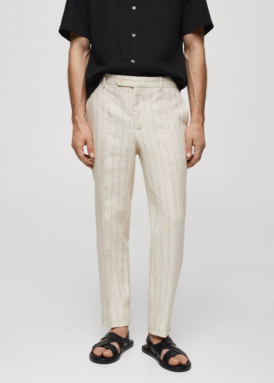 Slim fit pinstriped trousers -  Man | Mango Man Canada | Mango Canada