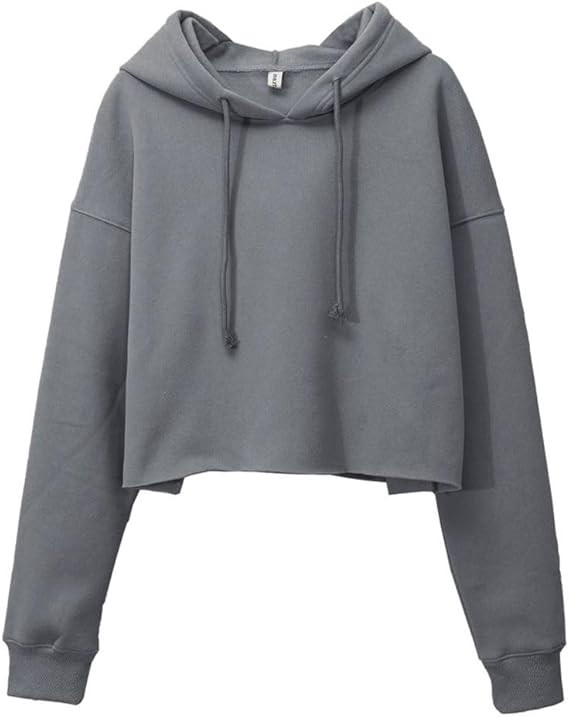 Amazhiyu Women's Cropped Hoodies Long Sleeves Fleece Crop Top Sweatshirt with Hooded | Amazon (US)