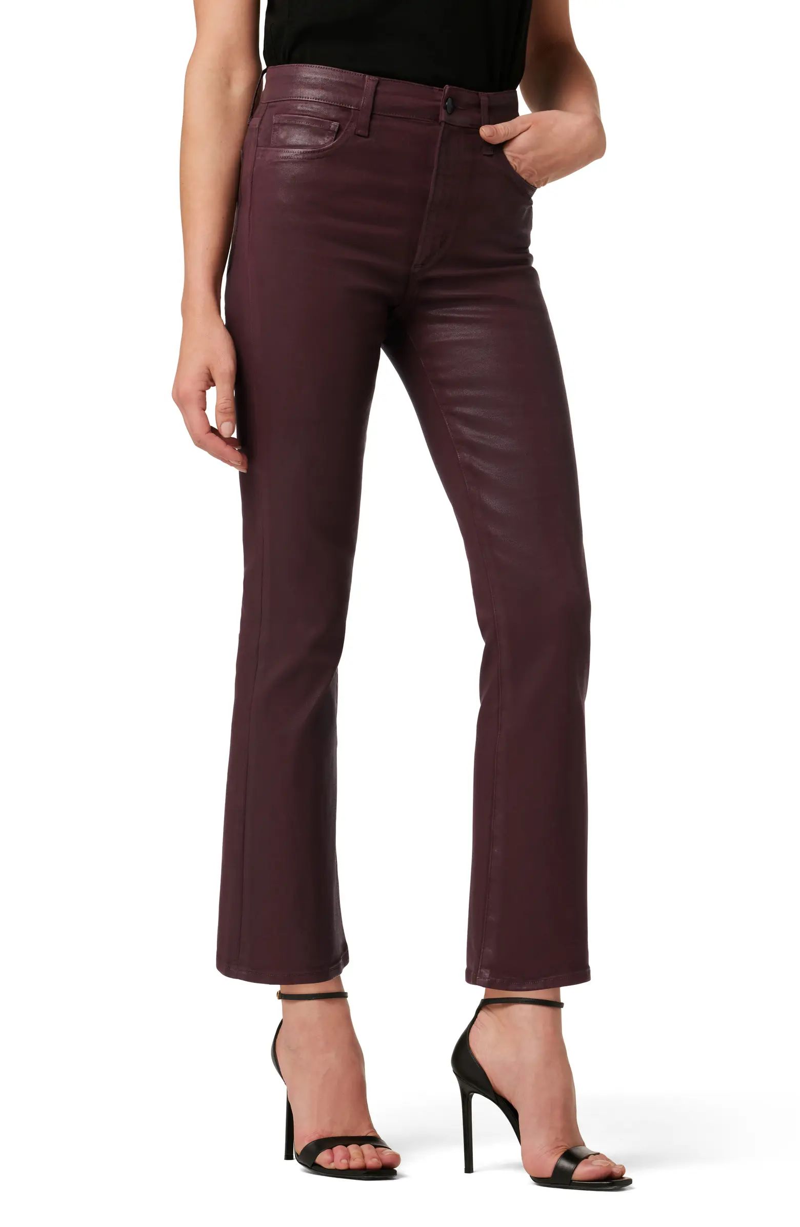 The Callie Coated High Waist Ankle Bootcut Jeans | Nordstrom
