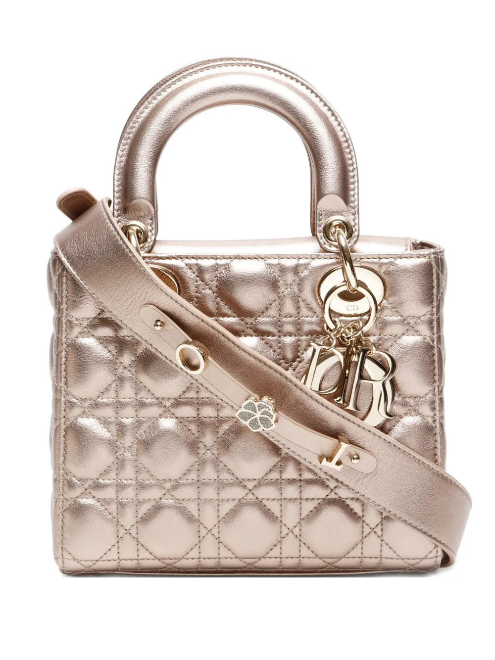 Christian Dior Pre-Owned 2010-2024 small Lady quilted leather tote bag - Gold | Farfetch Global