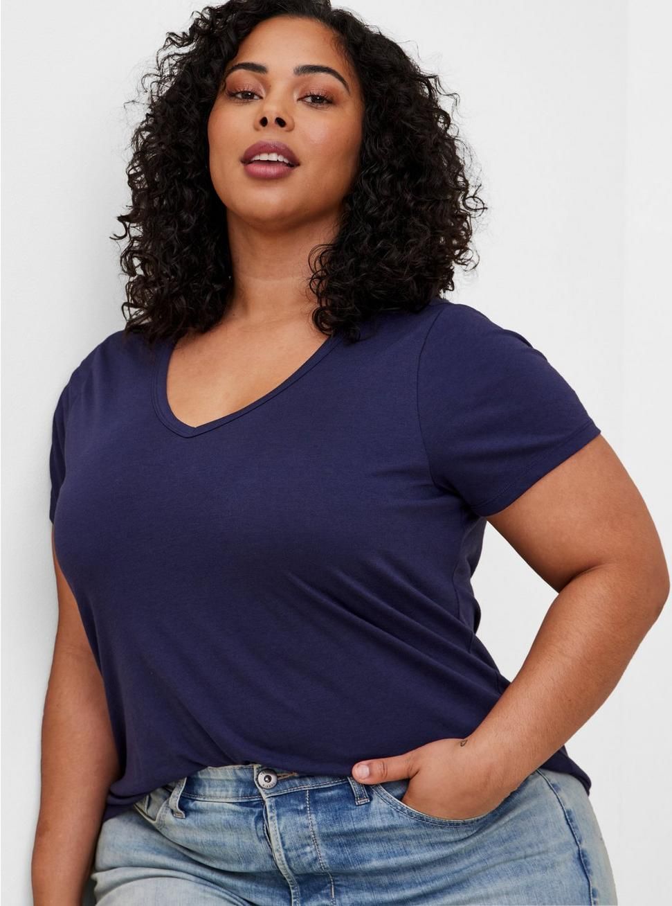 Girlfriend Signature Jersey V-Neck Tee | Torrid (US & Canada)