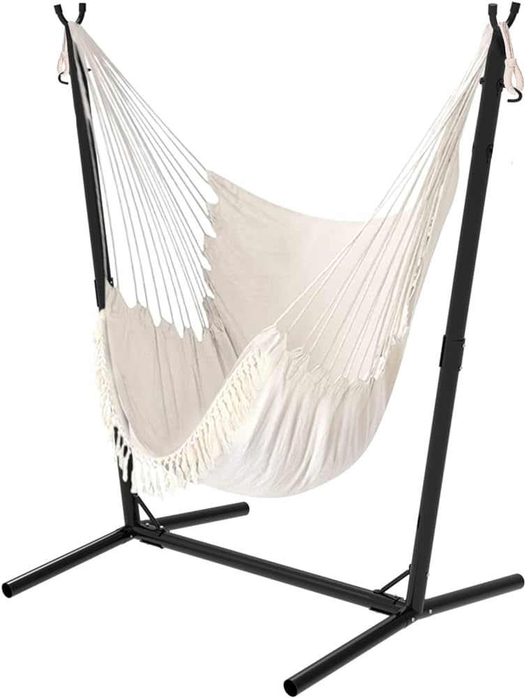 U-Type Hammock Chair with Stand, Height-Adjustable Hammock Stand, for Indoor, Outdoor, Sturdy Han... | Amazon (US)