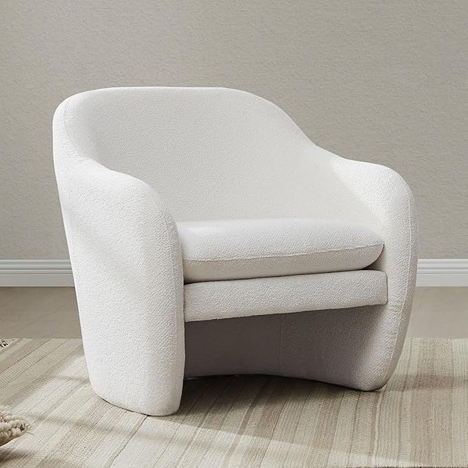 CHITA Accent Chair, Mid Century Modern Comfy Boucle Arm Chair for Living Room and Bedroom, White | Amazon (US)