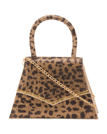 Printed Beaded Clutch With Detachable Chain Strap | TJ Maxx