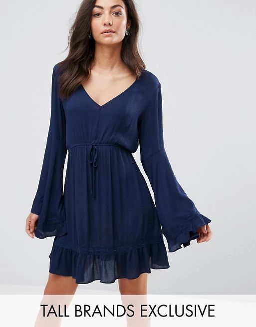 Missguided Tall Bell Sleeve Cheesecloth Dress | ASOS US