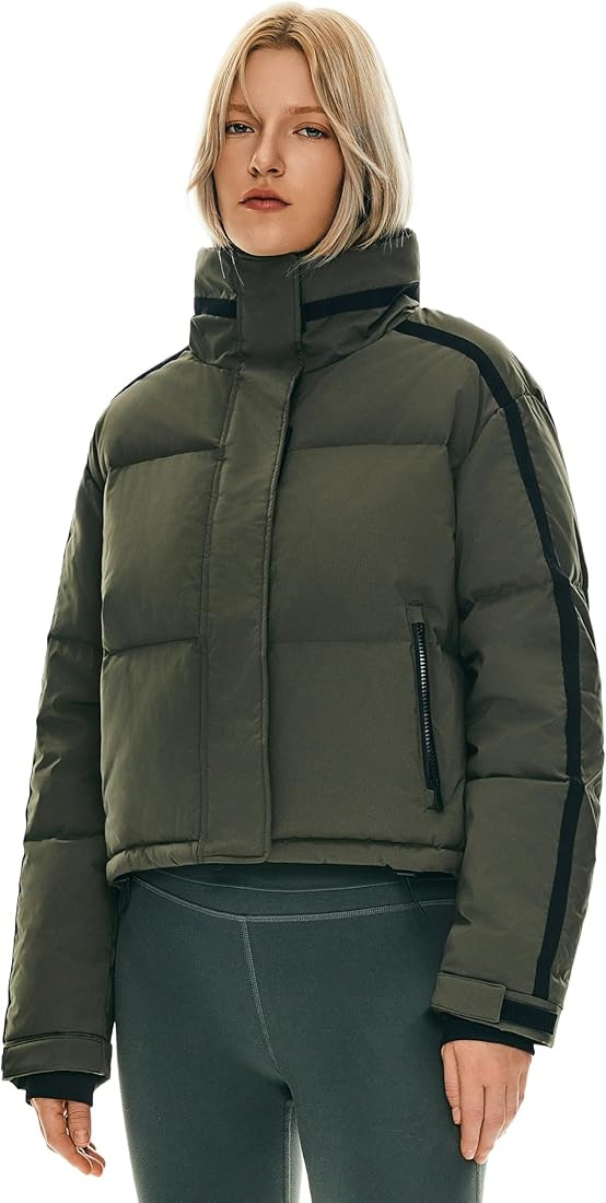 Orolay Women's Cropped Puffer Jacket Winter Stand Collar Quilted Down Coat Warm Fashion Zip Up Ou... | Amazon (US)