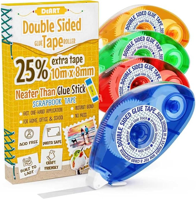 Double Sided Tape Scrapbook Tape Roller, Adhesive Glue Runner, Scrapbooking Journaling Supplies, ... | Amazon (US)