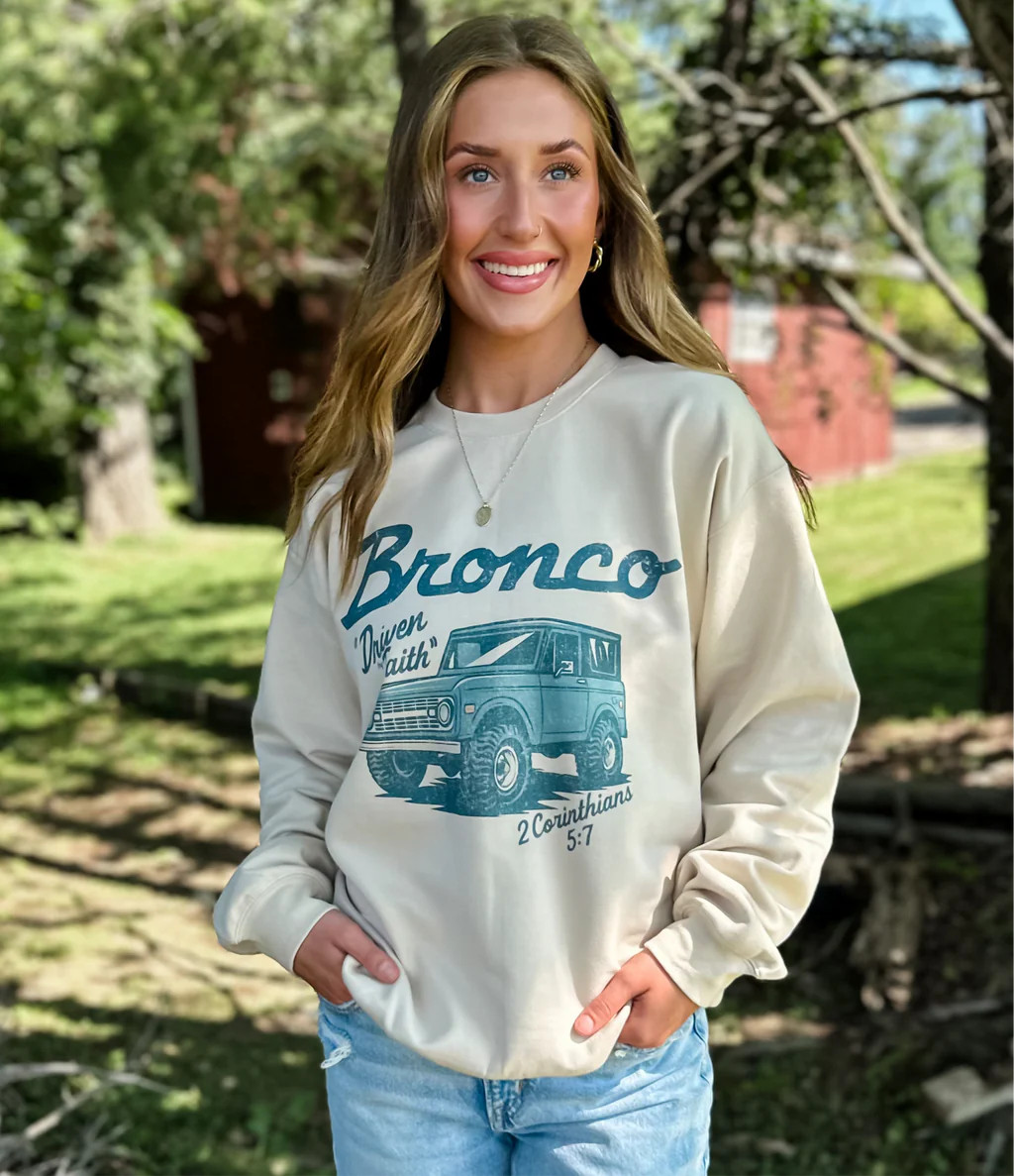 Driven By Faith Bronco Sweatshirt | Worthy Wear