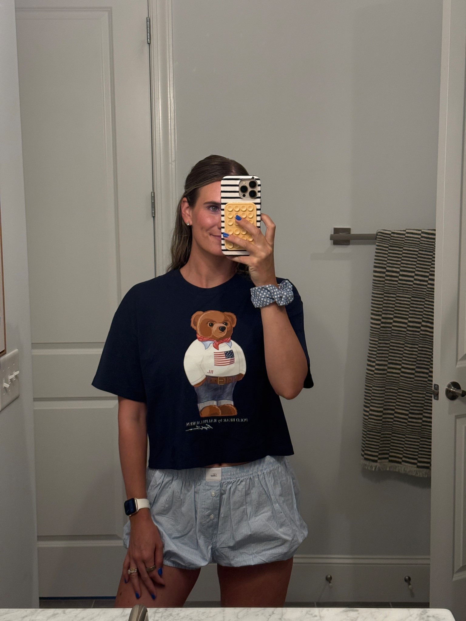 The cutest lounge shorts with scrunch bottoms paired with the classic bear Ralph Lauren crop🤍🐻 can’t link the top but it is called women’s cropped jersey tee

#LTKSaleAlert