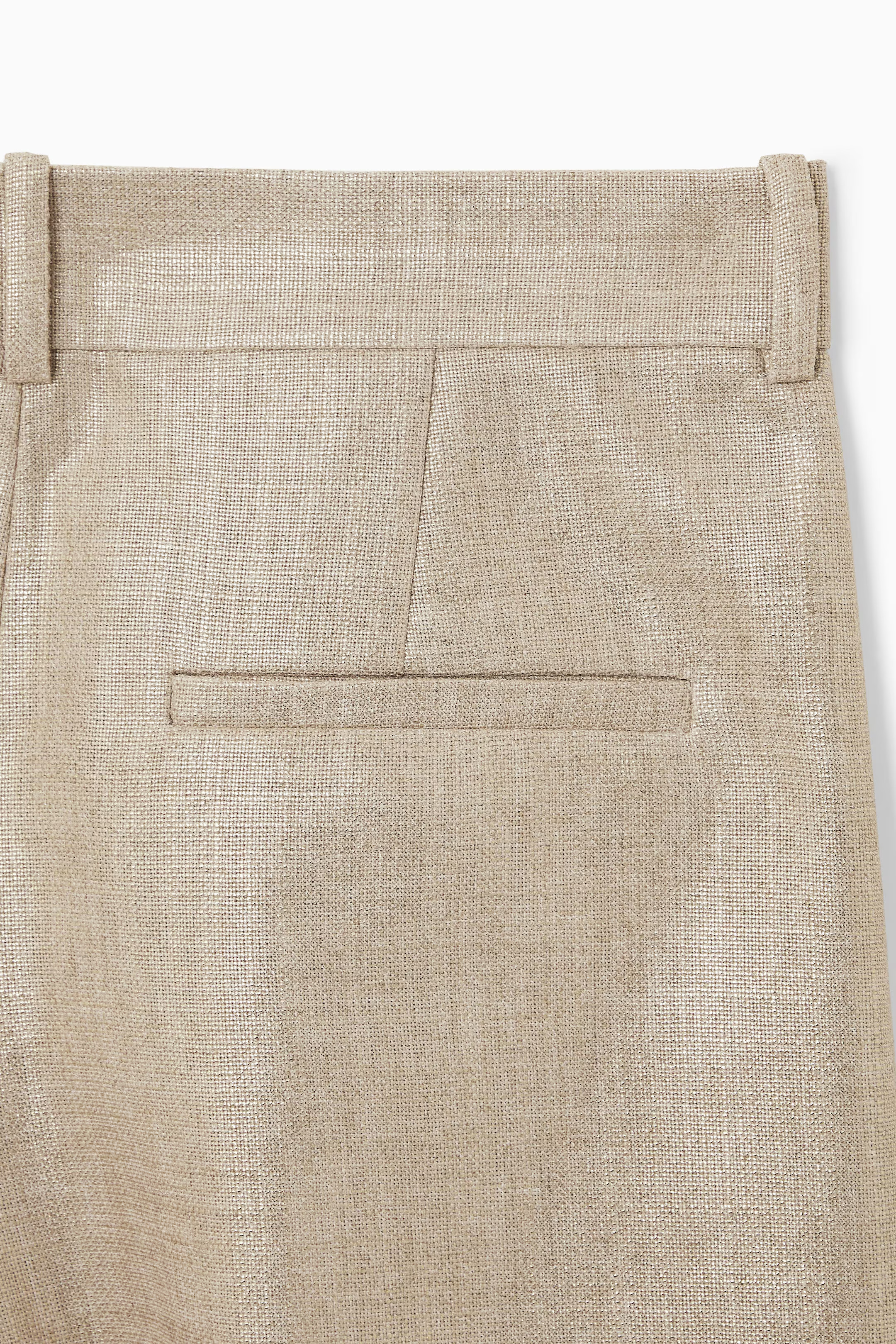 METALLIC HOPSACK BERMUDA SHORTS - LIGHT BEIGE | COS (AU)