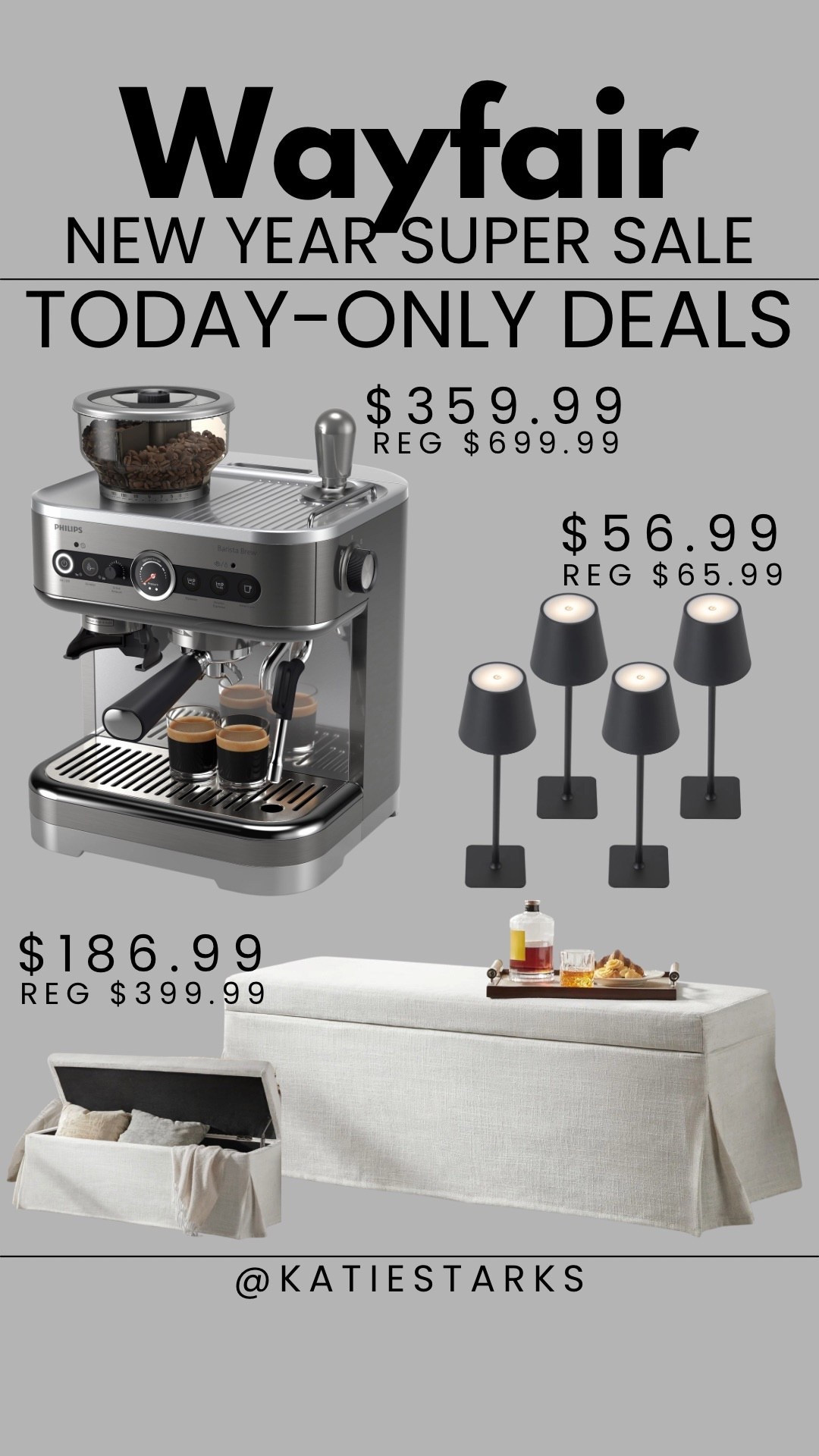 Wayfair deals - today only! Save big on this Philips barista, portable table lamps and linen storage bench! 

#LTKFindsUnder100 #LTKHome #LTKSaleAlert