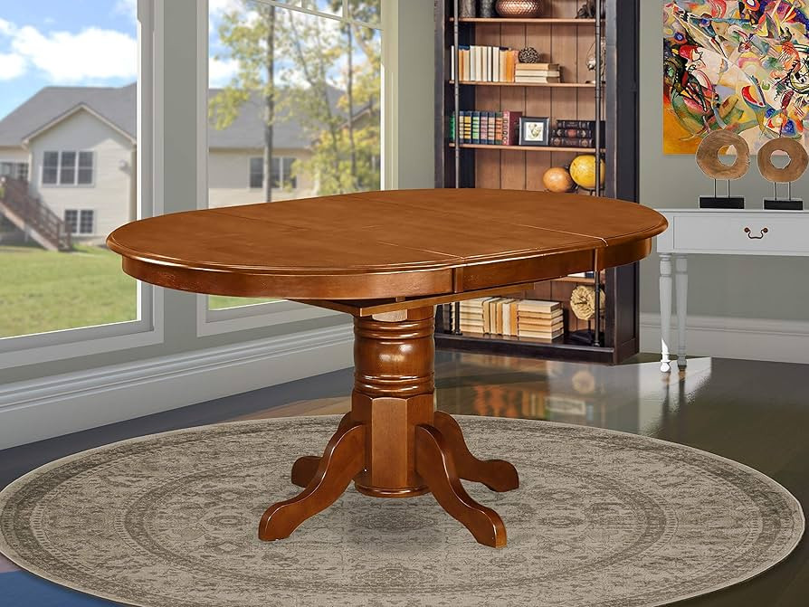 Amazon.com - East West Furniture AVT-SBR-TP Avon Kitchen Dining Table - an Oval Wooden Table Top ... | Amazon (US)