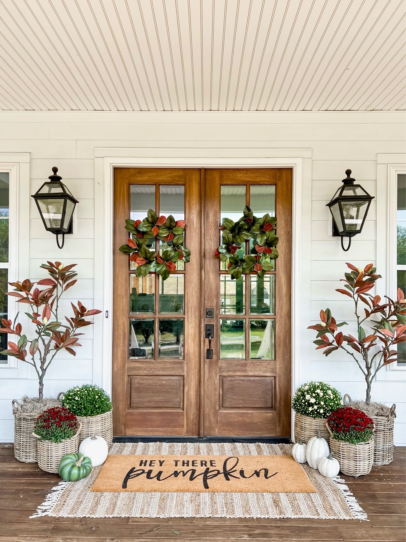 Here’s another fall porch decorating idea for 2026! This was my front doors decorated for fall four years ago in non traditional fall colors! I love magnolias and pumpkins together!

#LTKSaleAlert #LTKHome #LTKSeasonal