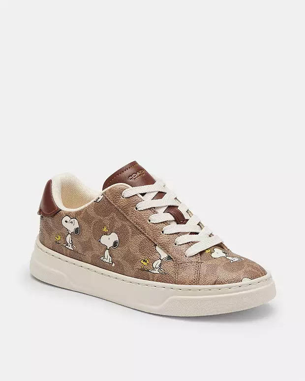 Coach X Peanuts High Line Sneaker In Signature Canvas With Snoopy Print | Coach Outlet US