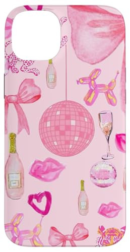 iPhone 14 Plus Preppy Pink Aesthetic Party Girl Collage Disco Ball Pink Bow Case | Amazon (US)