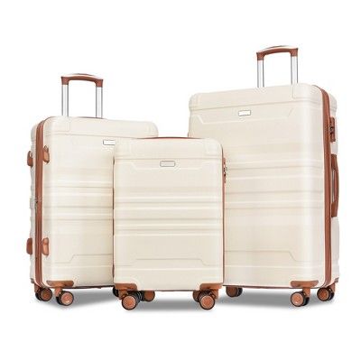 3 PCS Luggage Set, ABS Hardshell Expanable Spinner Suitcase with TSA Lock (20/24/28)-ModernLuxe | Target