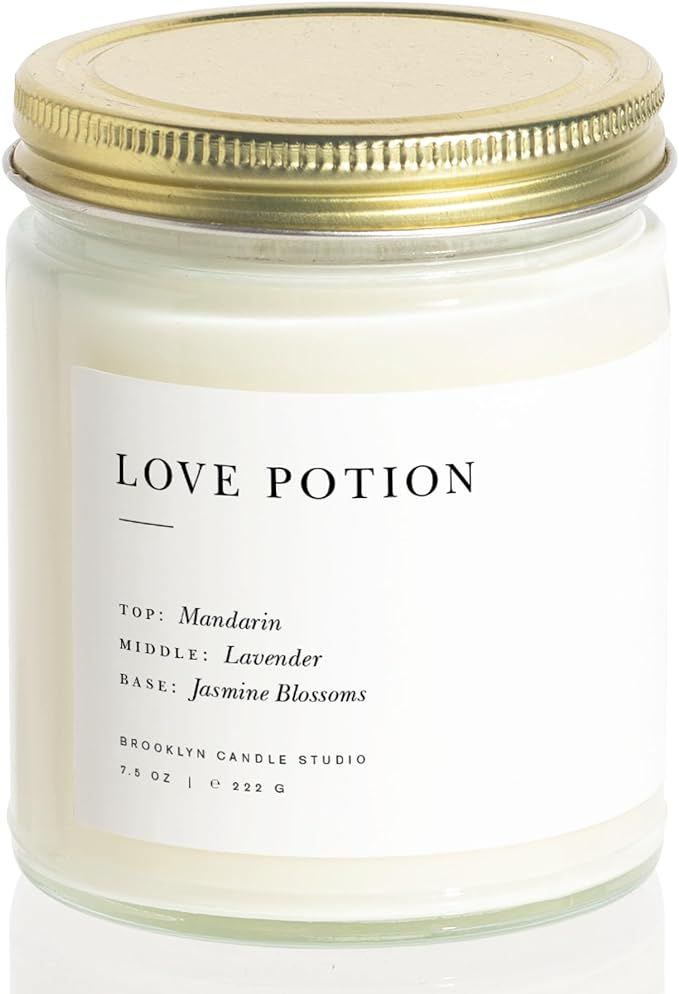 Brooklyn Candle Studio Love Potion Minimalist Candle | Vegan Soy Wax Luxury Scented Candle, Hand ... | Amazon (US)