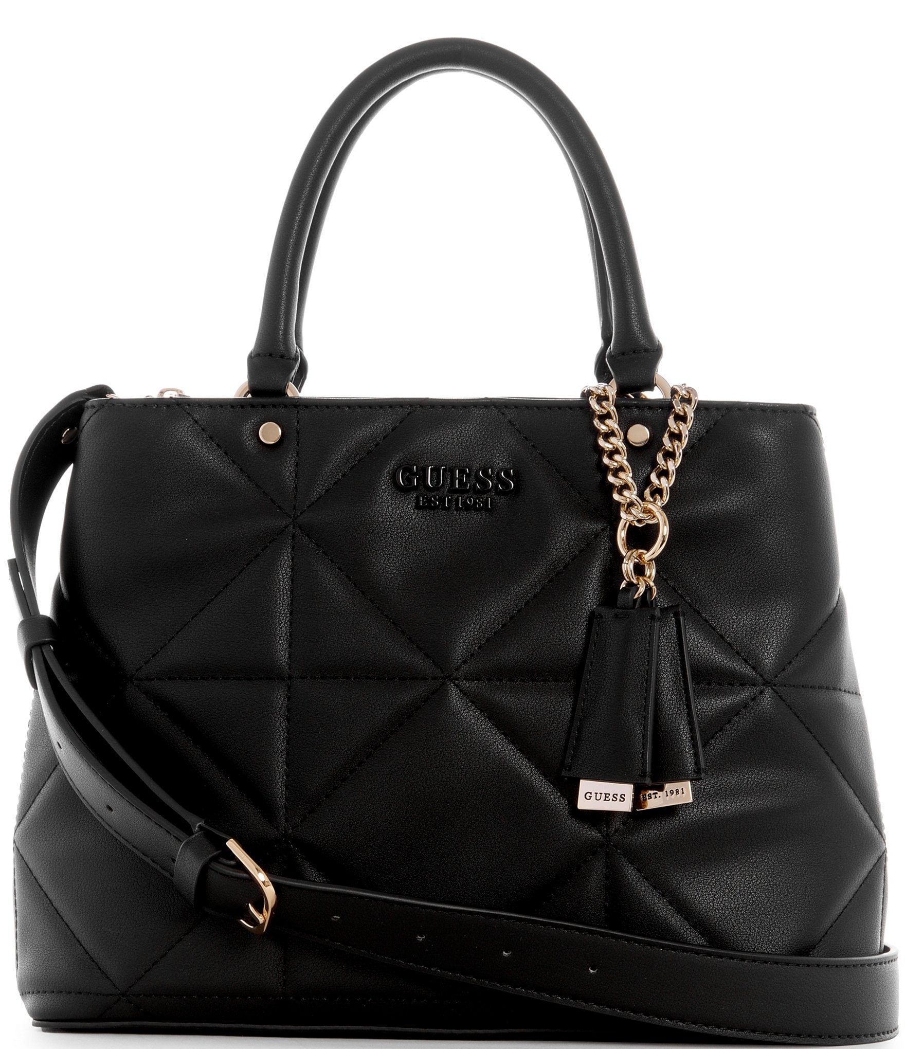 Guess Ellery Quilted Girlfriend Small Satchel Bag | Dillard's | Dillard's