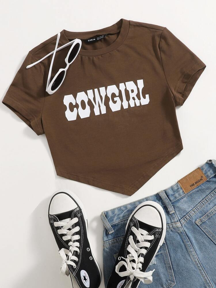 SHEIN Letter Graphic Bandana Tee | SHEIN