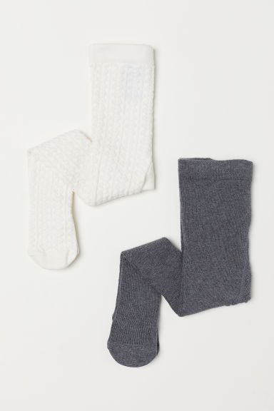 H & M - 2-pack Tights - White | H&M (US + CA)