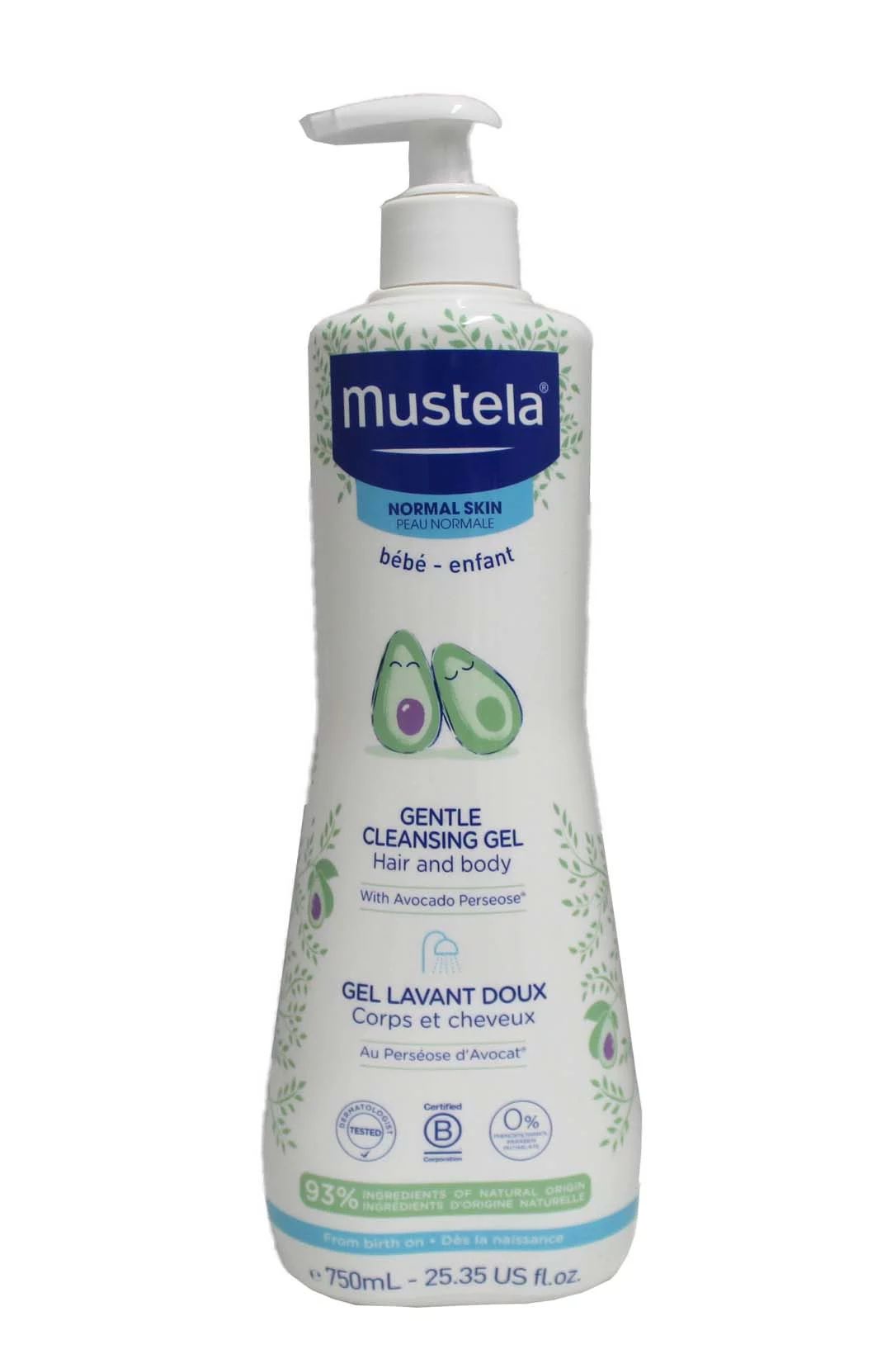Mustela Baby Gentle Cleansing Gel Hair and Body Wash with Avocado 25.35 Ounce | Walmart (US)