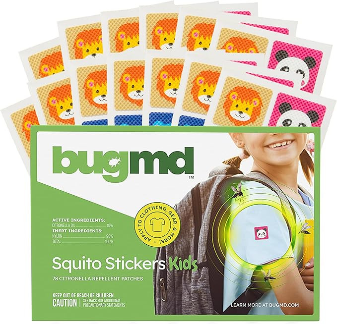 BugMD Squito Stickers Mosquito Repellent Patch Stickers for Kids (78 Stickers), Safe & Effective ... | Amazon (US)