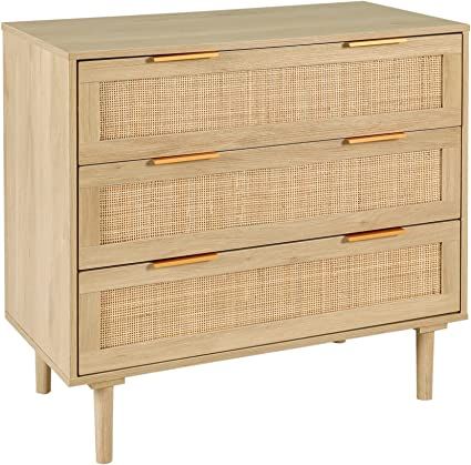 Amazon.com: HOPUBUY 3 Drawer Dresser for Bedroom, Rattan Dresser Modern Closet Dressers Chest of ... | Amazon (US)