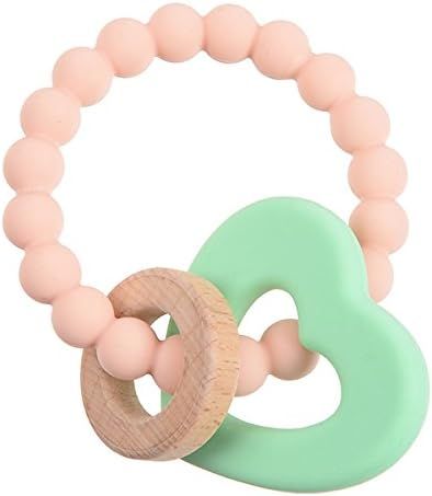 Chewbeads - Brooklyn Teething Toy - Silicone & Wood Teething Ring for Infants, Babies & Toddlers ... | Amazon (US)