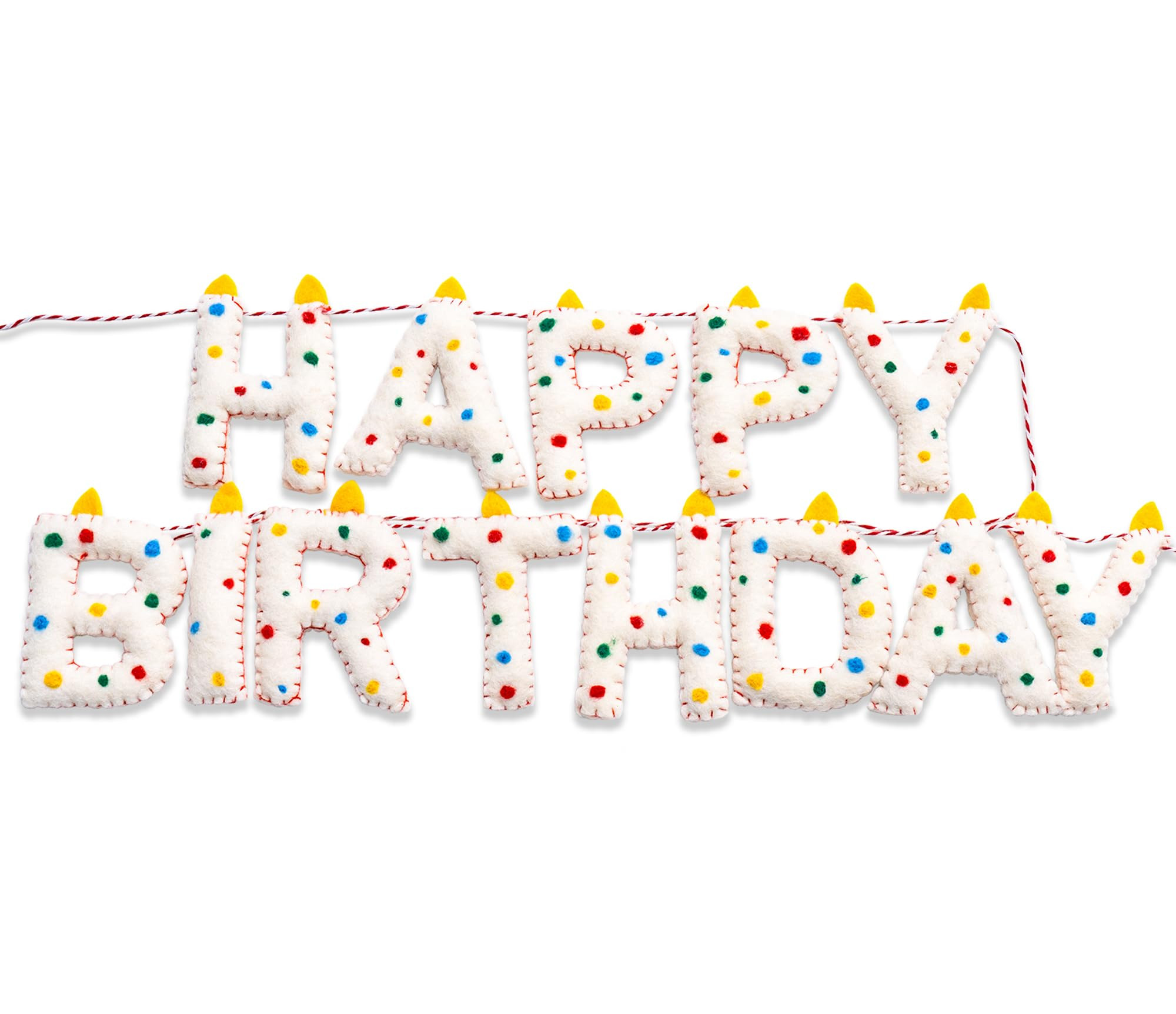 Pre-Strung Happy Birthday Banner Handmade Wool Felt HAPPY BIRTHDAY Garland, Reusable Rainbow Part... | Amazon (US)