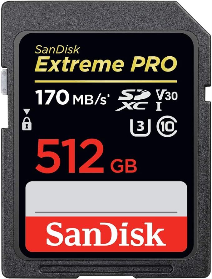 SanDisk 512GB Extreme PRO SDXC UHS-I Card - C10, U3, V30, 4K UHD, SD Card - SDSDXXY-512G-GN4IN | Amazon (US)
