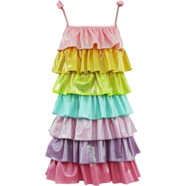 Rainbow Tiered Shimmer Dress | Maisonette