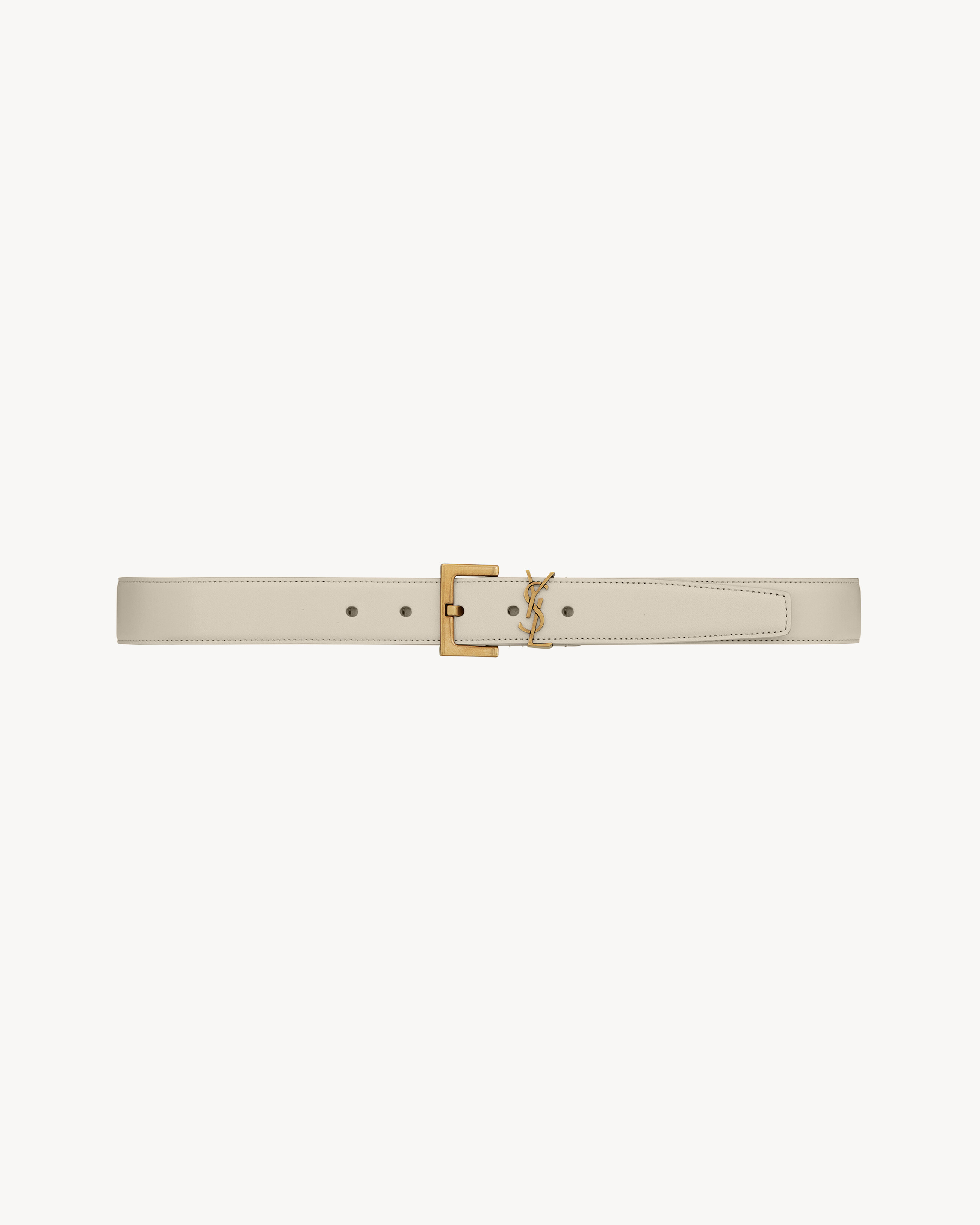Cassandre Belt in smooth leather in White | Saint Laurent | YSL EN-US | Saint Laurent Inc. (Global)