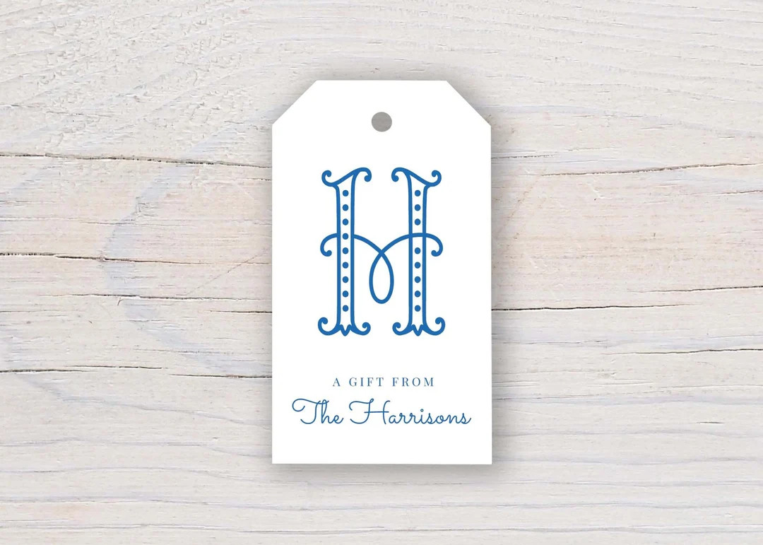 2 x 3.5 inch Personalized Single Monogram Gift Tags | Custom Gift Tags | Colorful Family Gift Tag | Etsy (US)