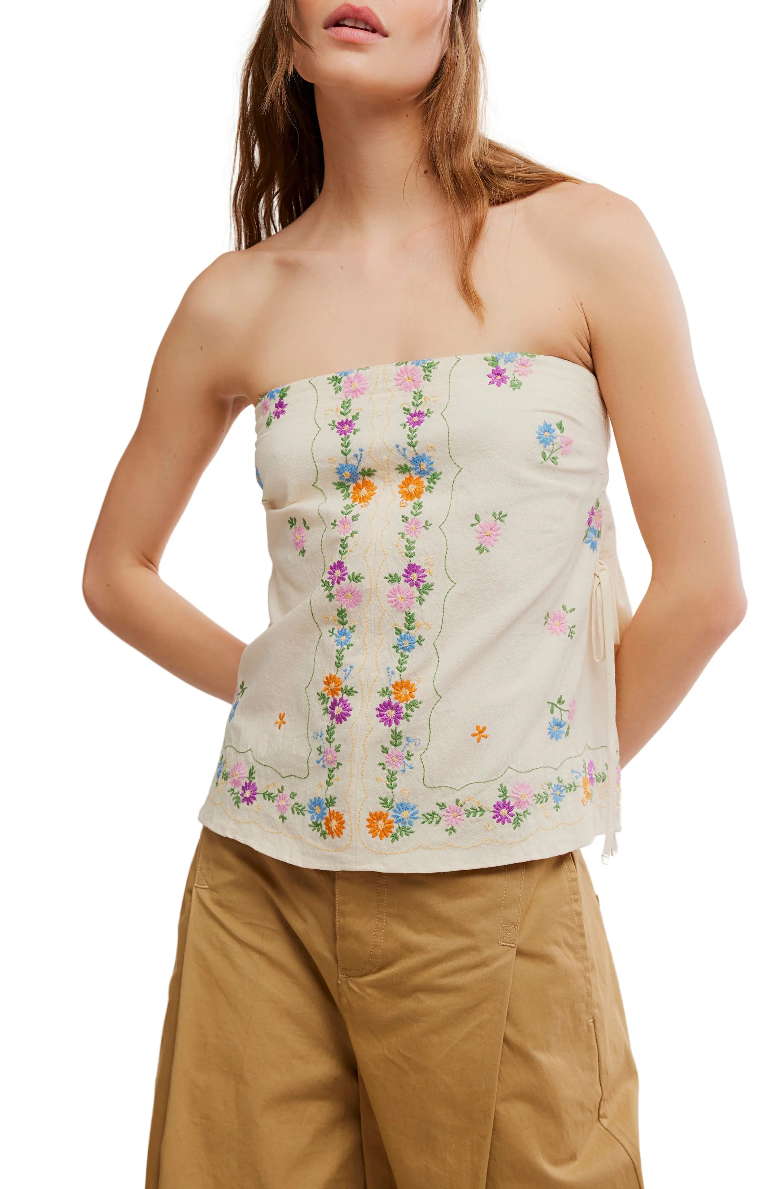 Doily Days Embroidered Strapless Cotton Top (Women) | Nordstrom | Nordstrom